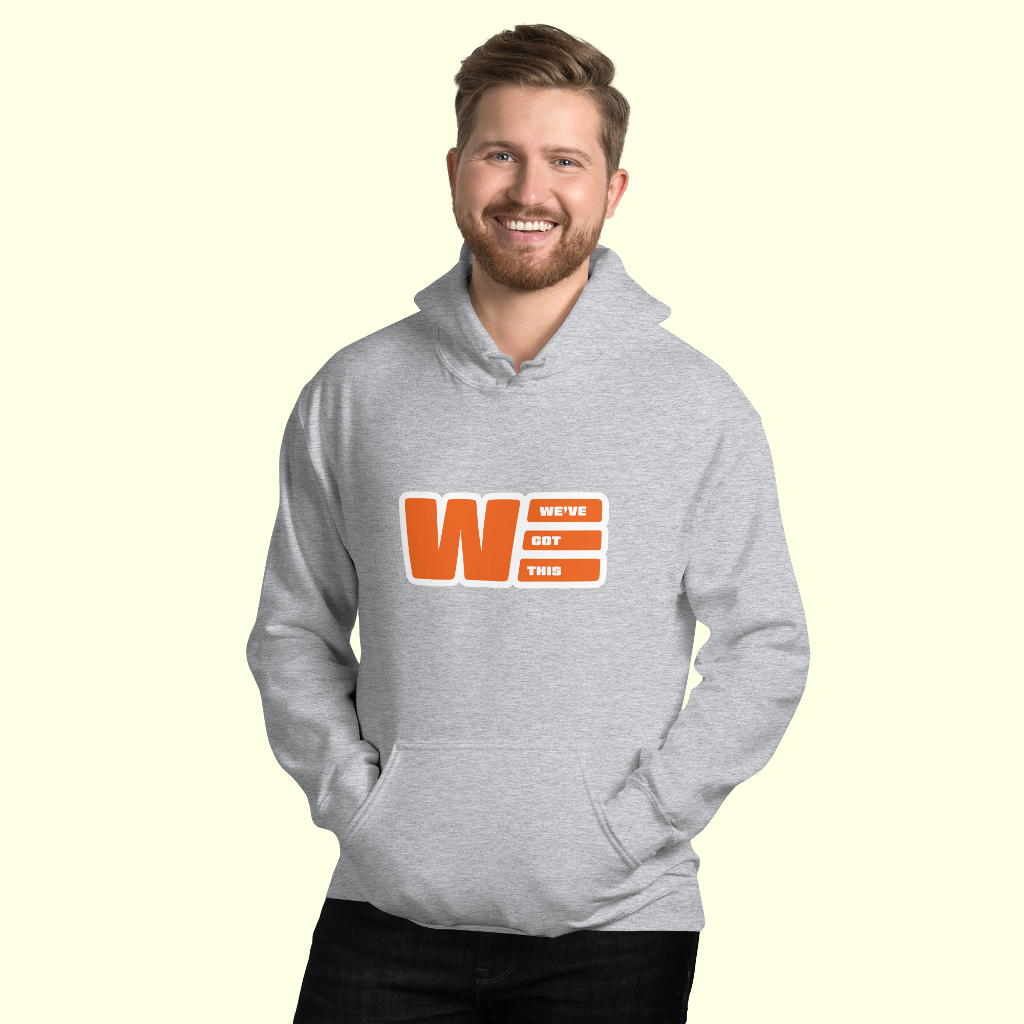 "We've Got This" Logo Men's Hoodie w/ white outline