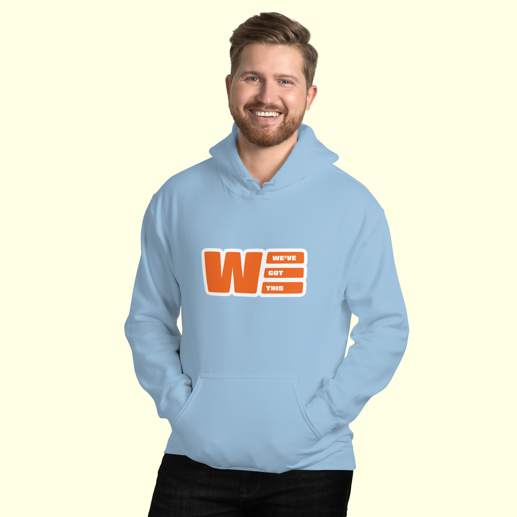"We've Got This" Logo Men's Hoodie w/ white outline