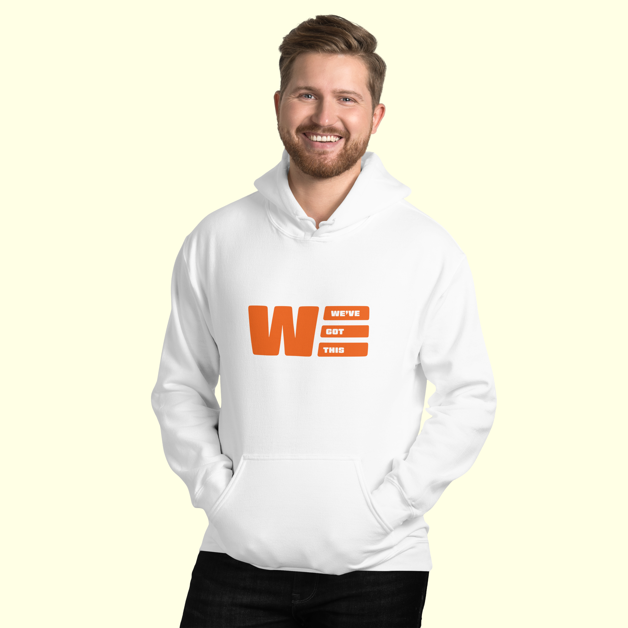 "We've Got This" Logo Men's Hoodie w/ white outline