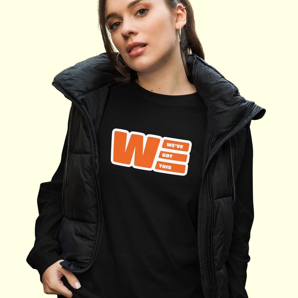 "We've Got This" Logo Women's Long Sleeve Tee w/ white outline