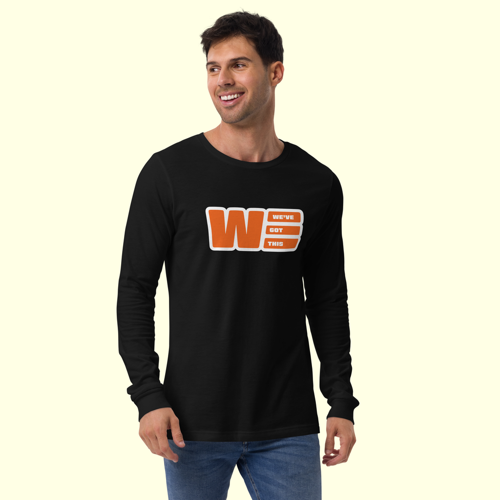 "We've Got This" Logo Men's Long Sleeve Tee w/ white outline