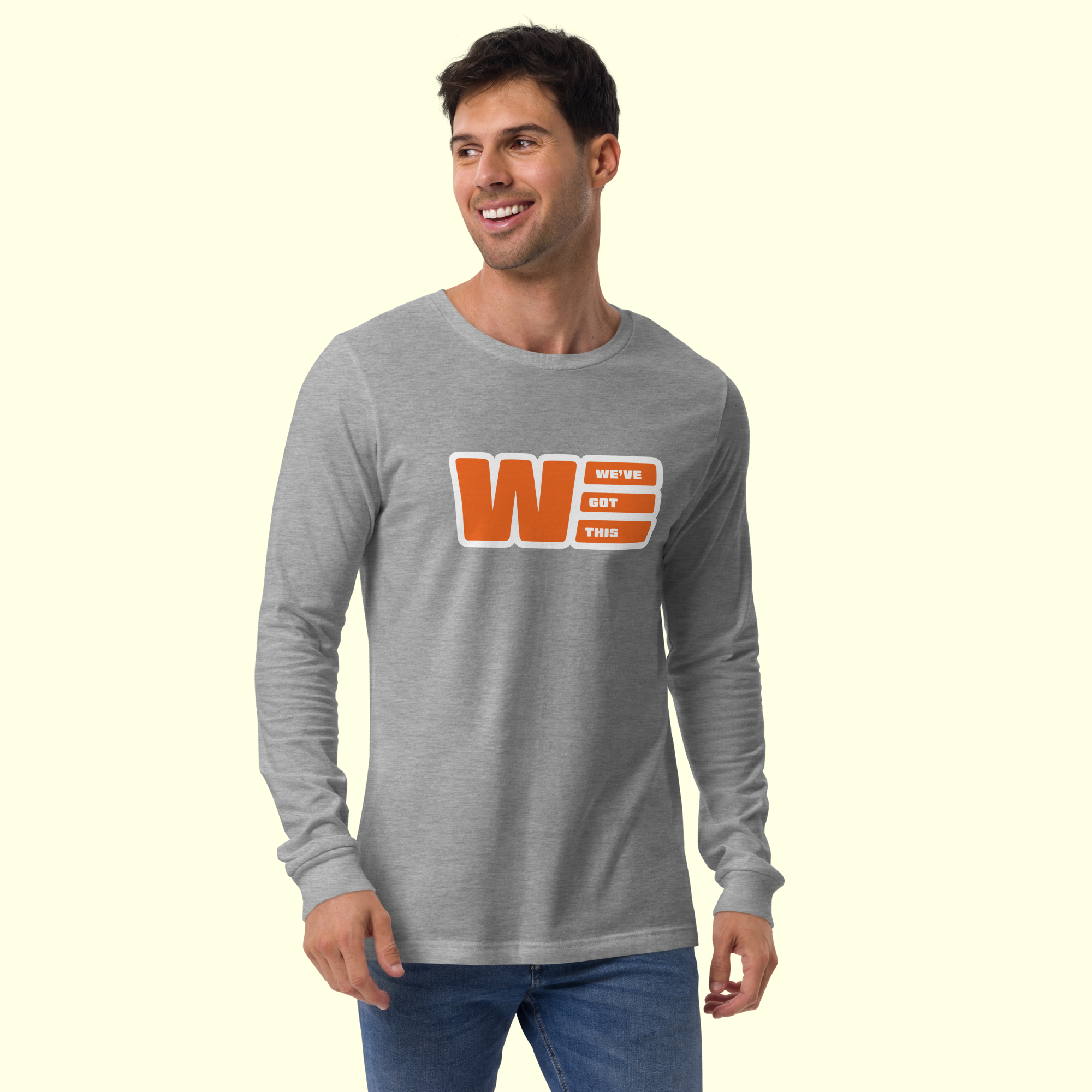 "We've Got This" Logo Men's Long Sleeve Tee w/ white outline