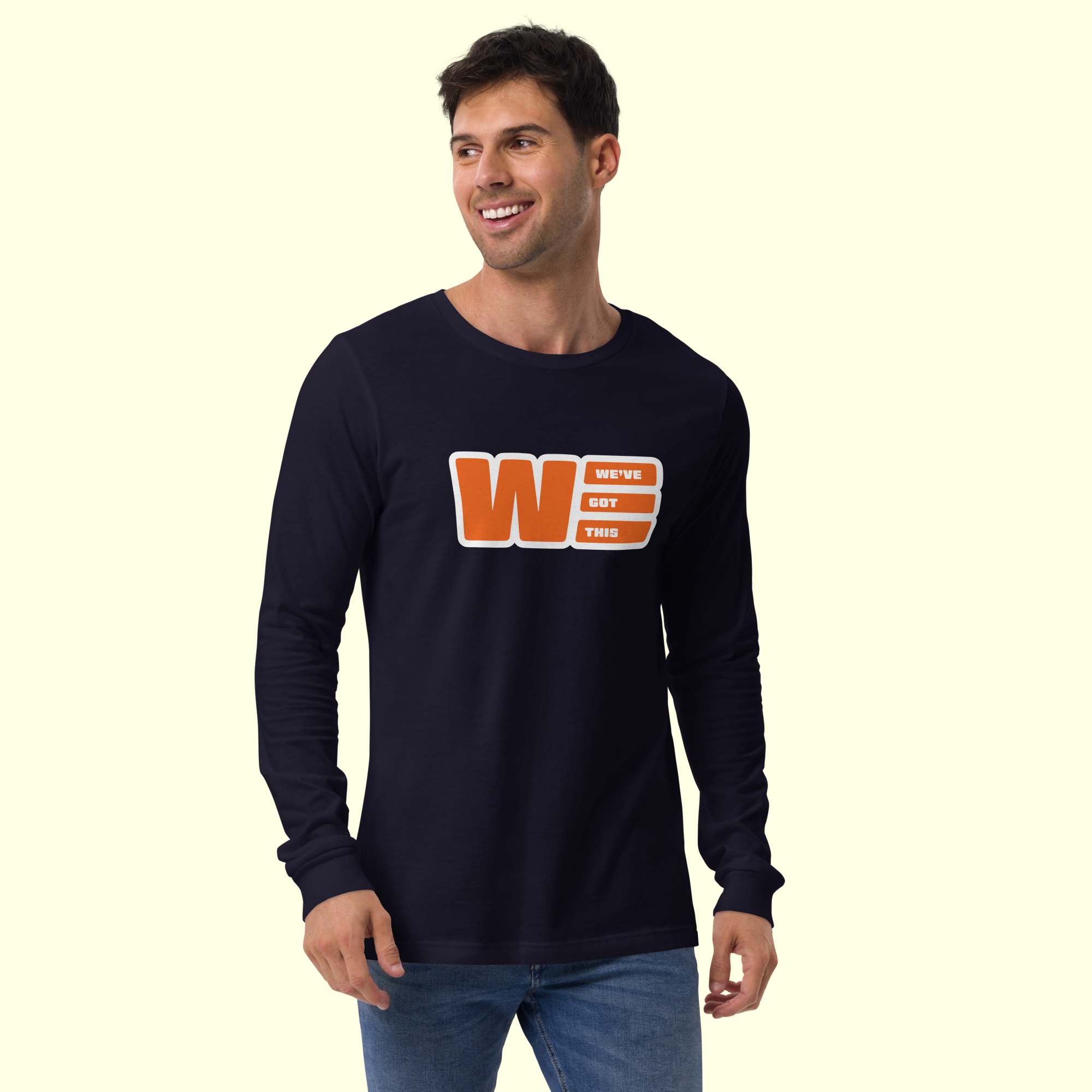 "We've Got This" Logo Men's Long Sleeve Tee w/ white outline