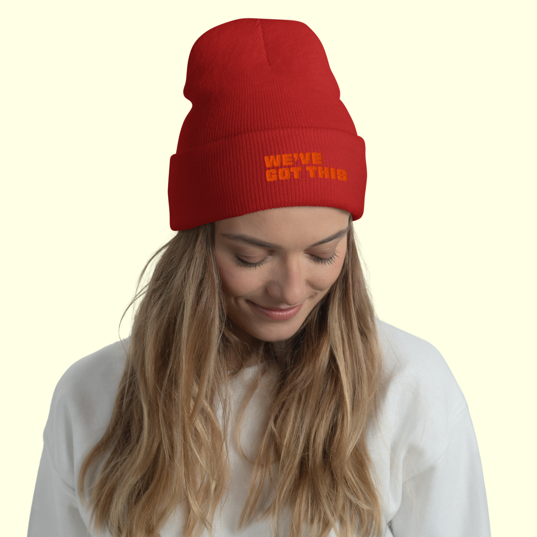 "We've Got This" Words Women's Cuffed Beanie