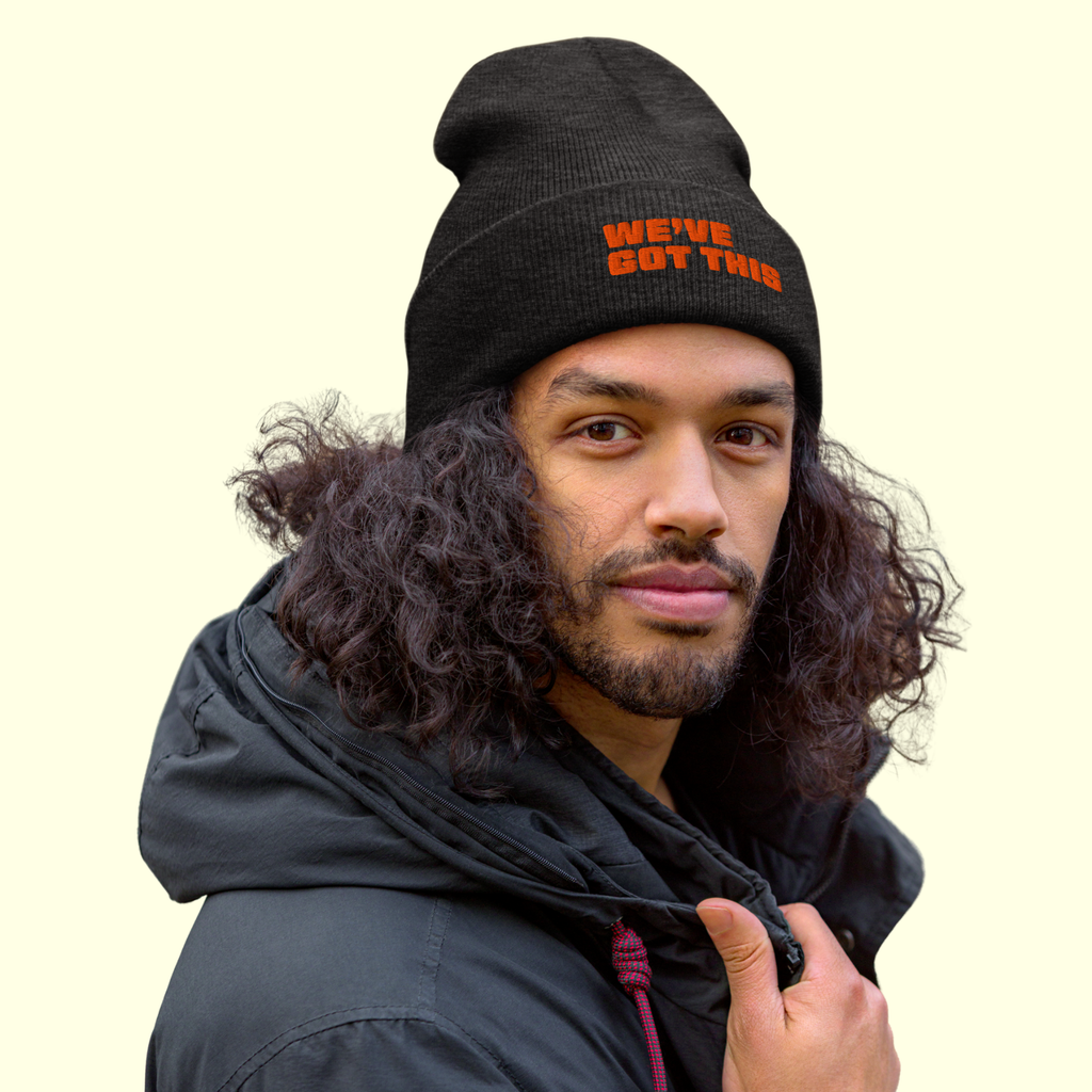 "We've Got This" Words Men's Cuffed Beanie
