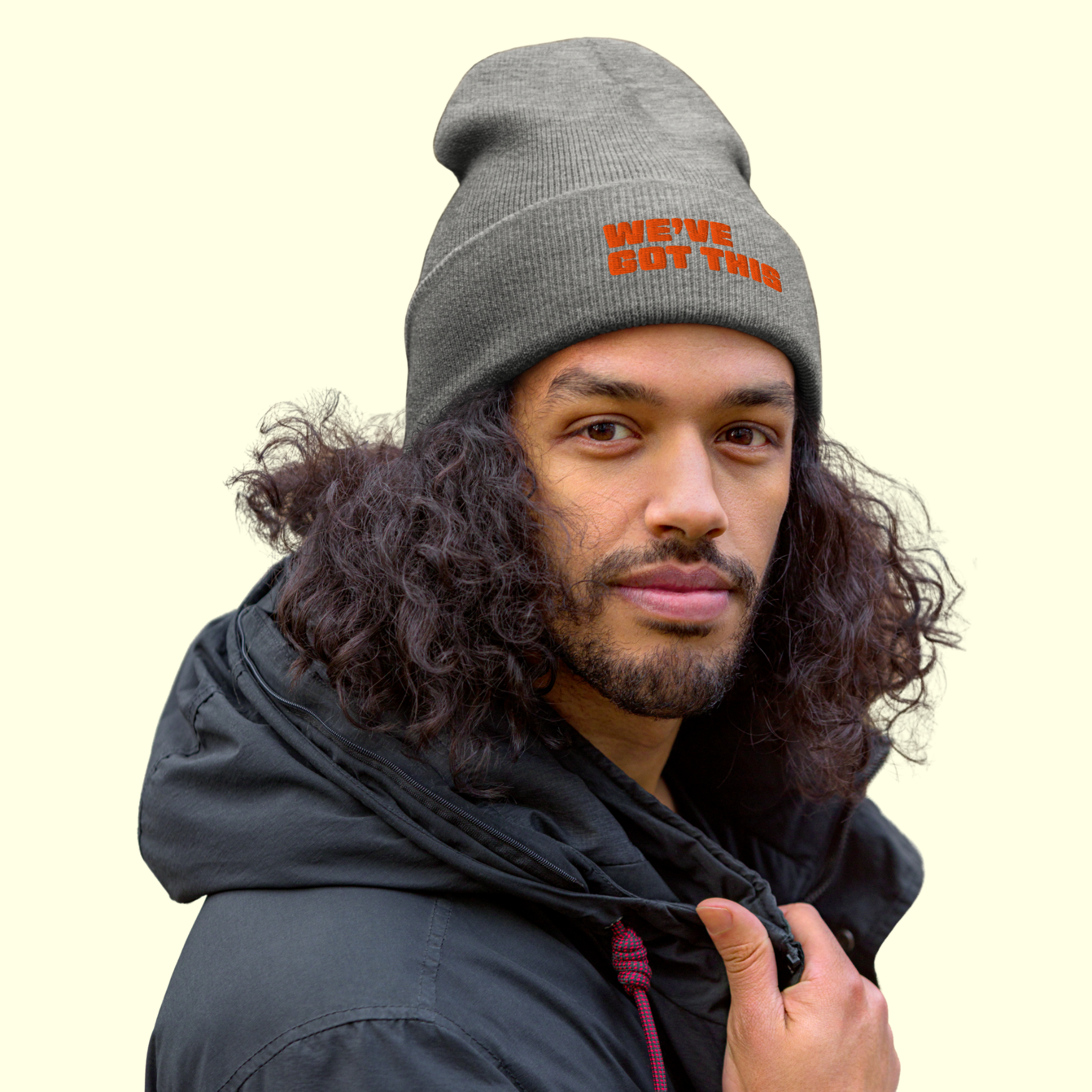 "We've Got This" Words Men's Cuffed Beanie