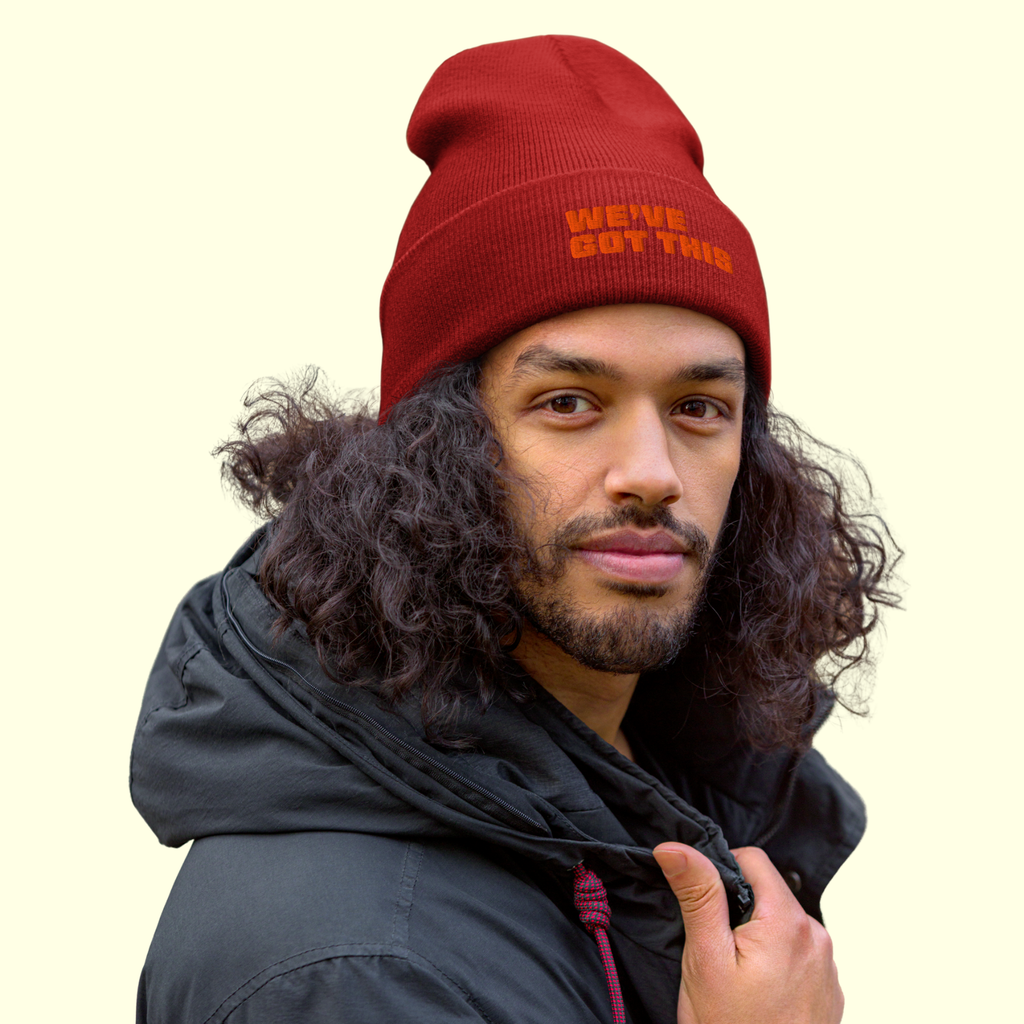 "We've Got This" Words Men's Cuffed Beanie