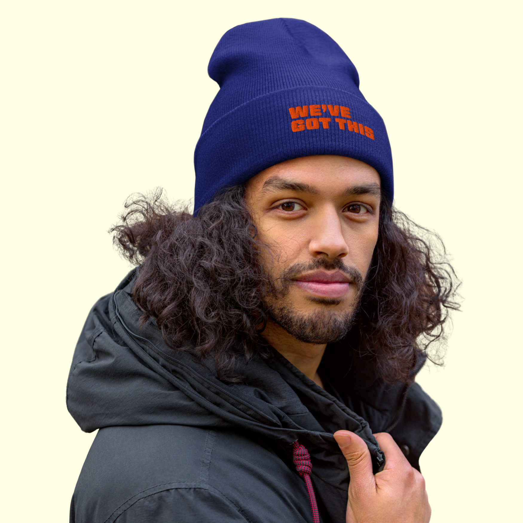 "We've Got This" Words Men's Cuffed Beanie