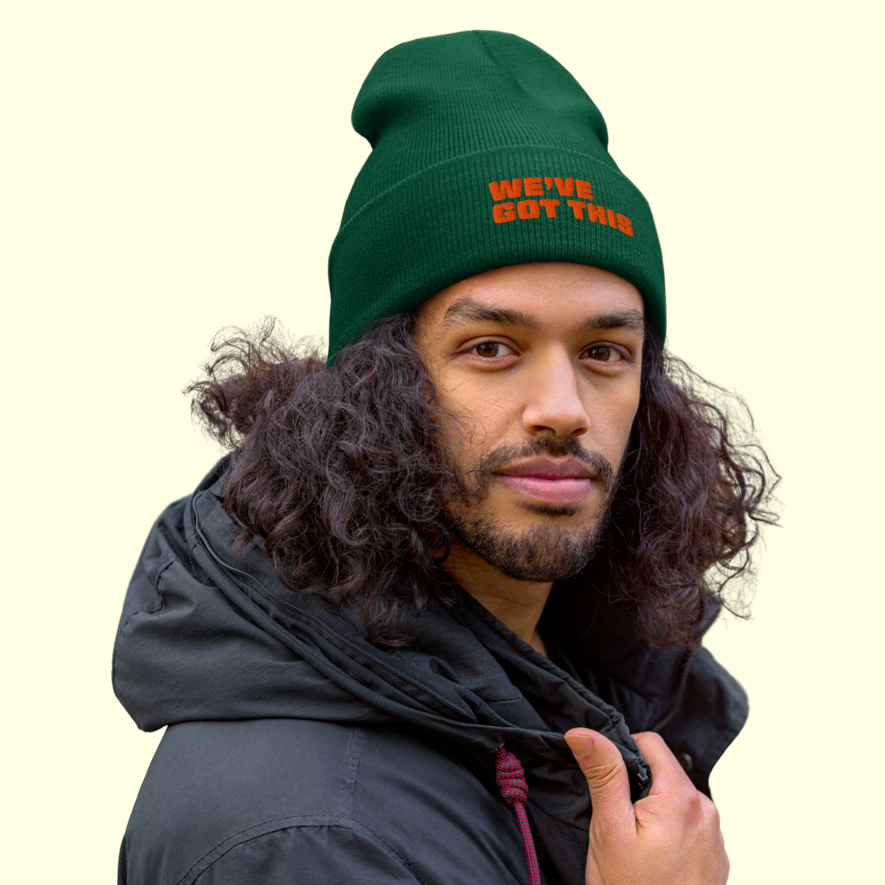 "We've Got This" Words Men's Cuffed Beanie